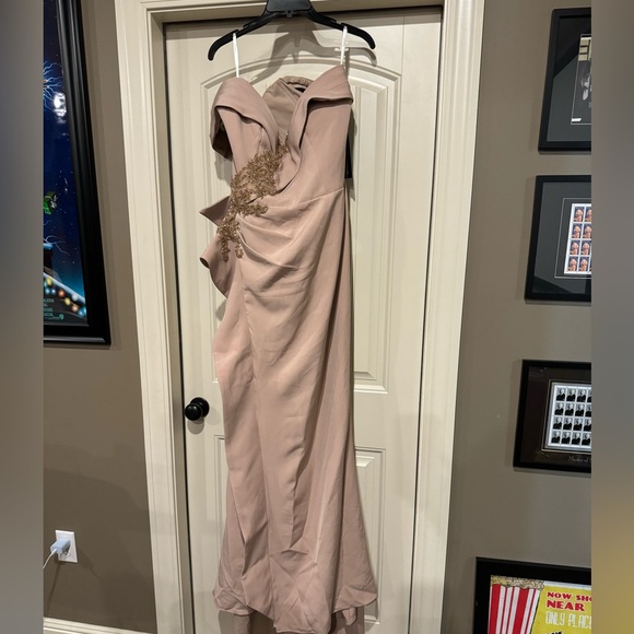 Terani Couture - 2021M2986 Wrap Off Shoulder Mother of the Bride Gown - Picture 3 of 5